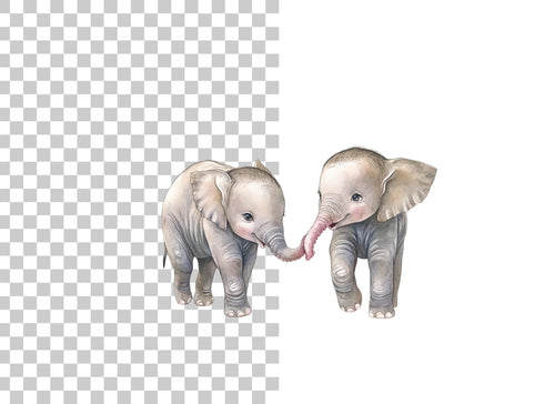 Adorable Baby Elephant Clipart Bundle