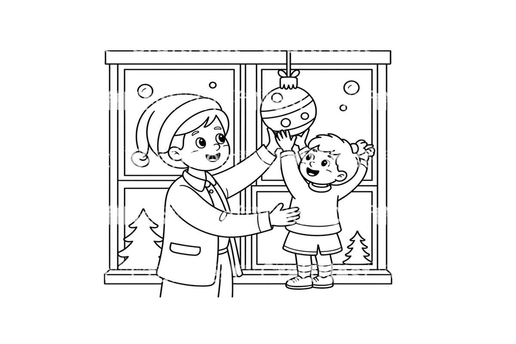 Mother and Child Decorating Window Coloring Books