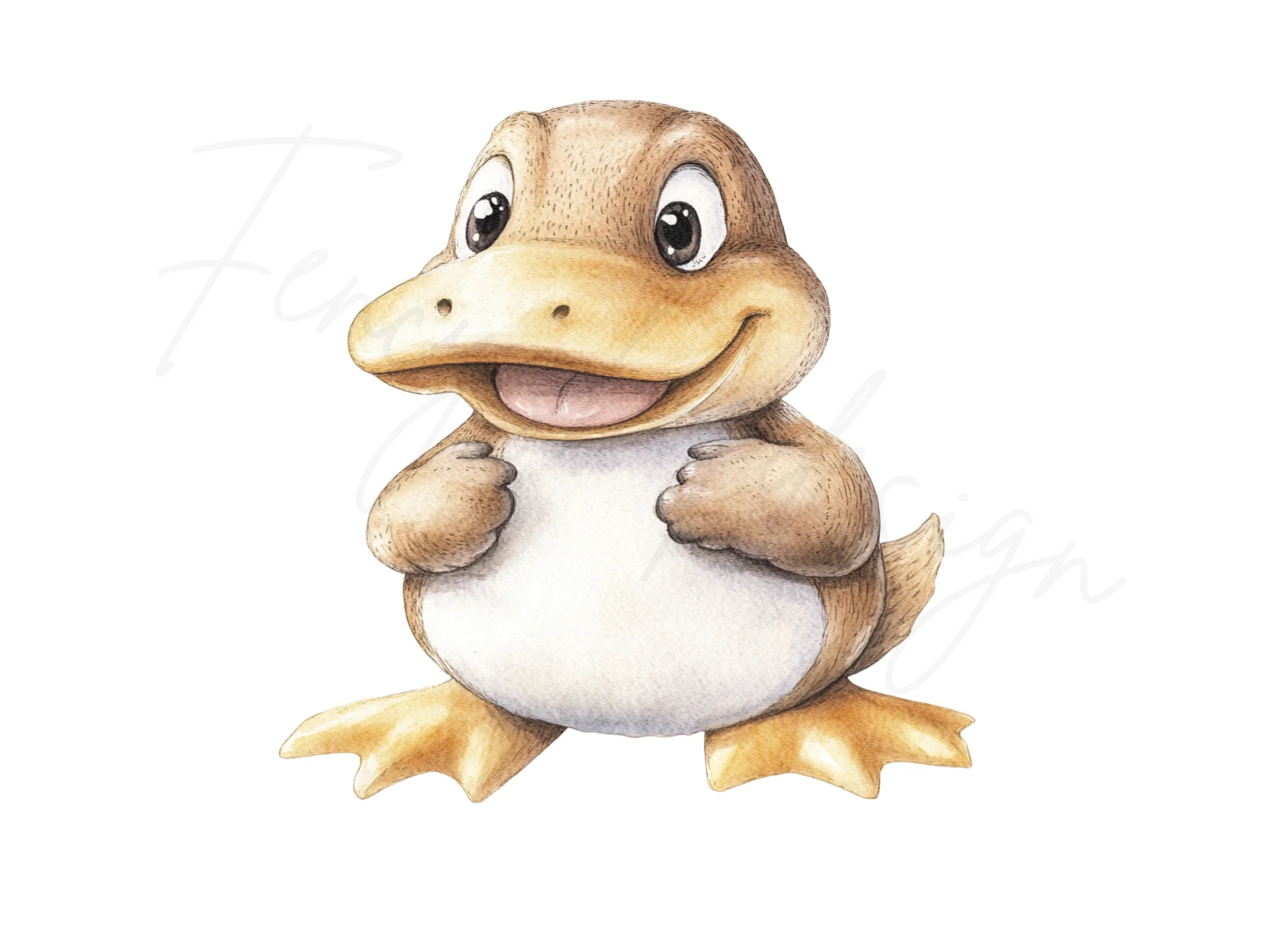Cute Platypus Character Clipart Bundle