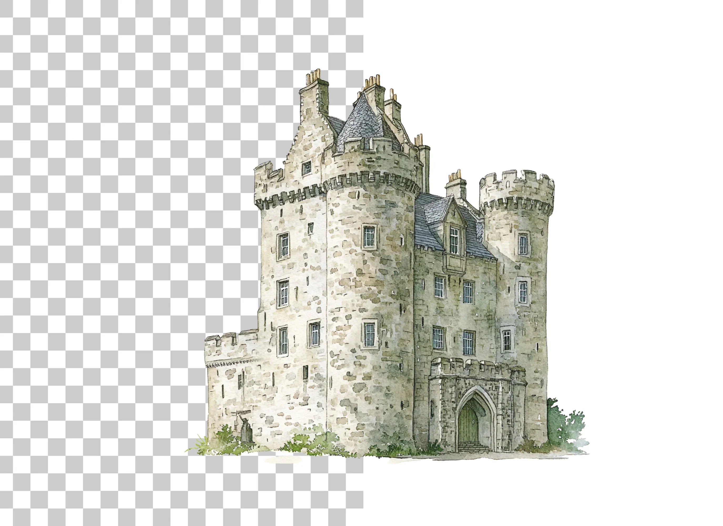 Historic Scottish Castles Clipart Bundle