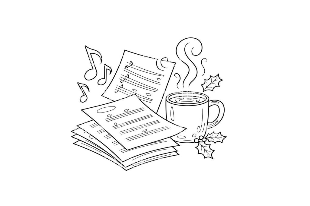 Hot Cocoa Music Notes Coloring Books