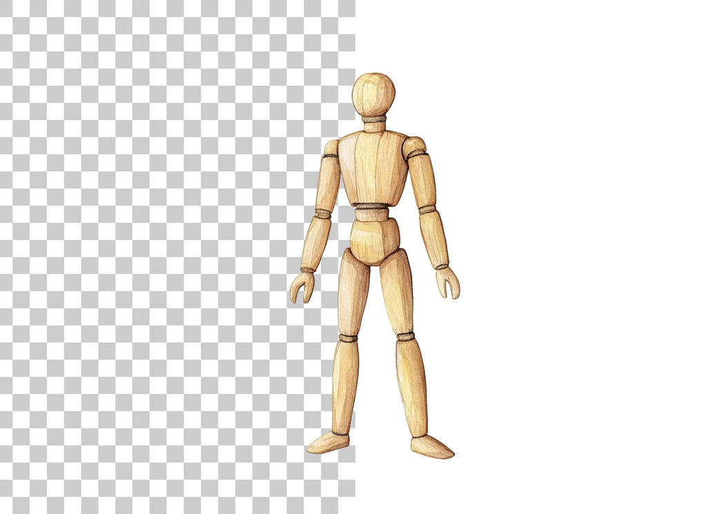 Articulated Wooden Mannequins Clipart Bundle