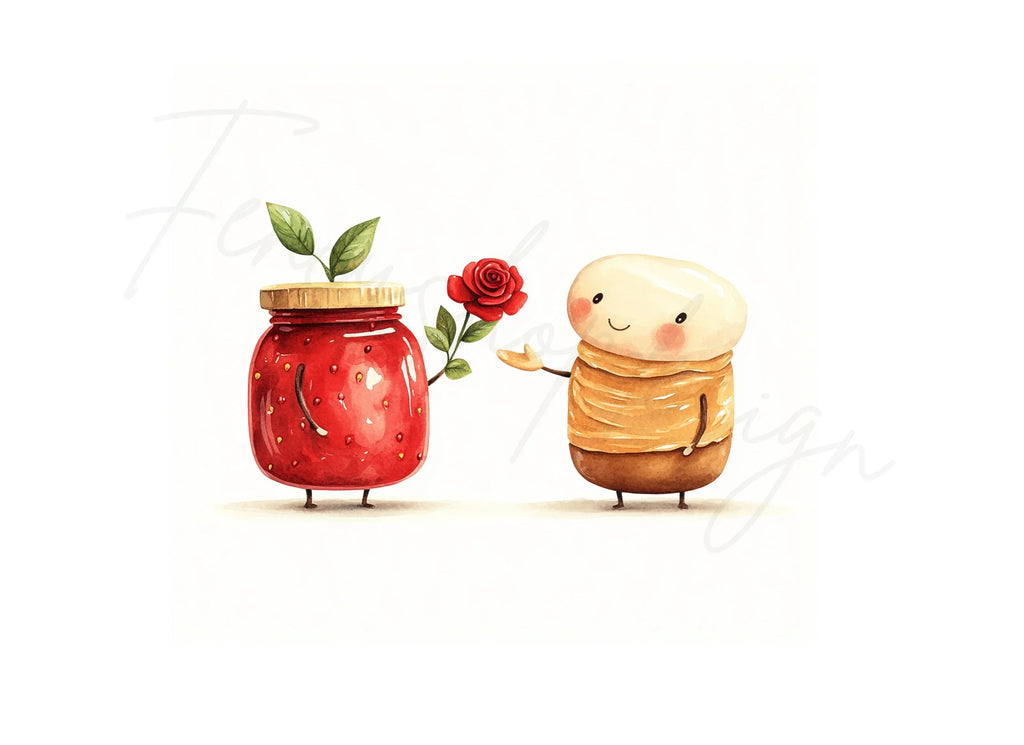 Cute Peanut Butter and Jelly Love Clipart Bundle
