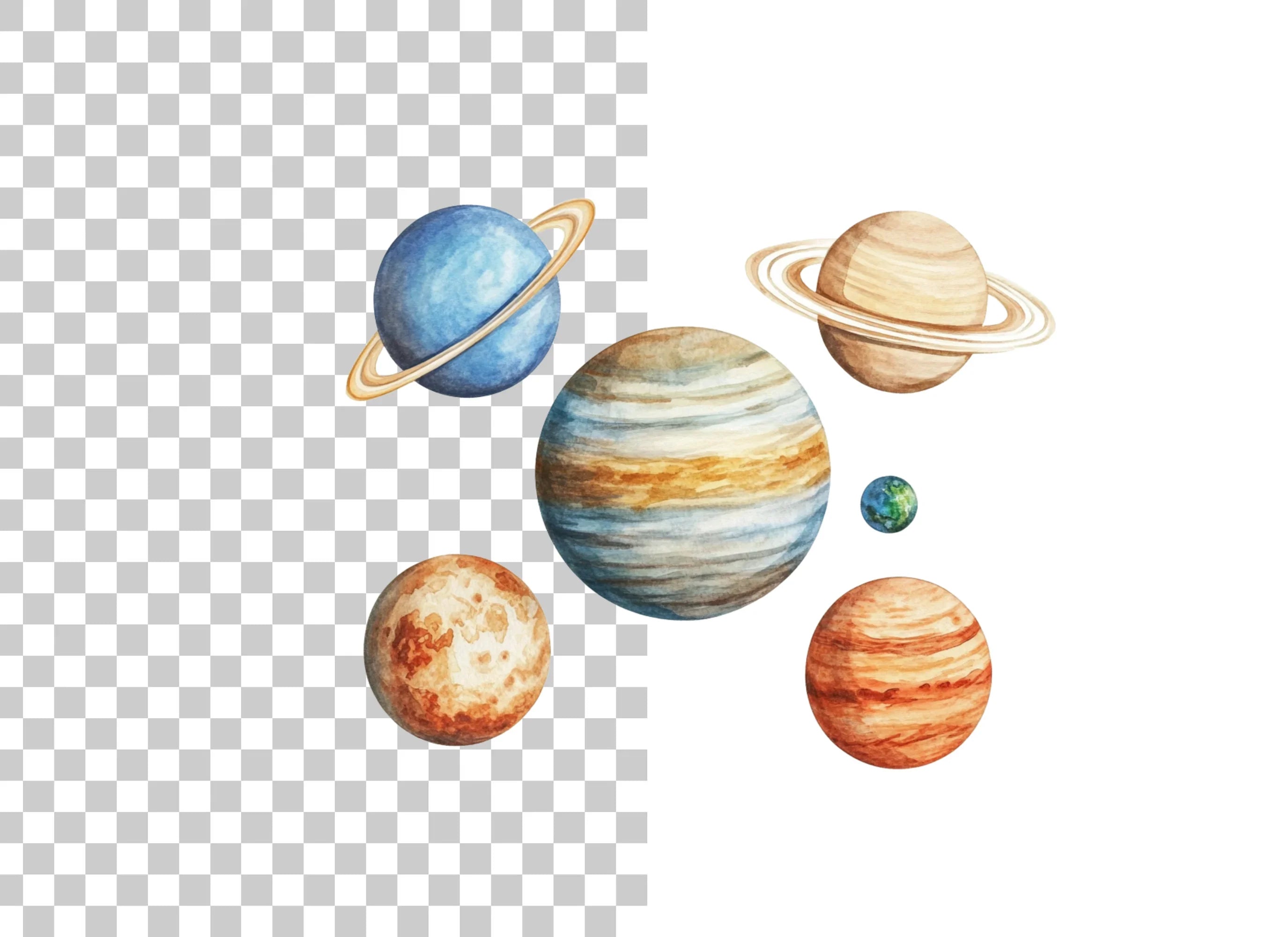 Solar System Planets Clipart Bundle
