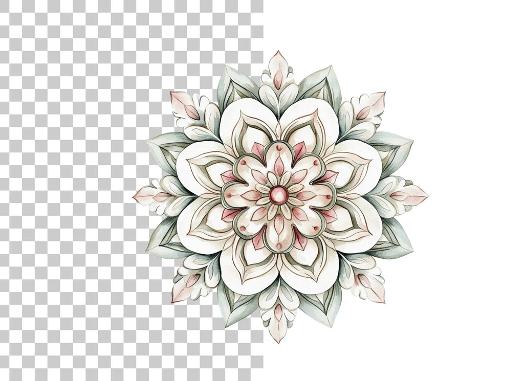 Elegant Floral Mandala Designs Clipart Bundle