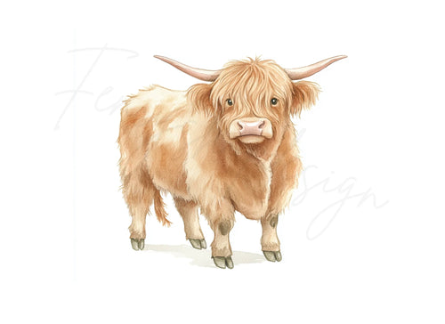 Adorable Highland Calf Clipart Bundle