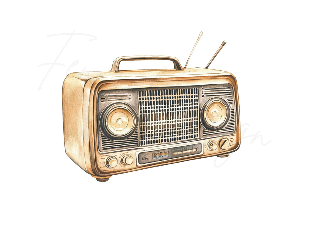 Retro Radio Receiver Clipart Bundle