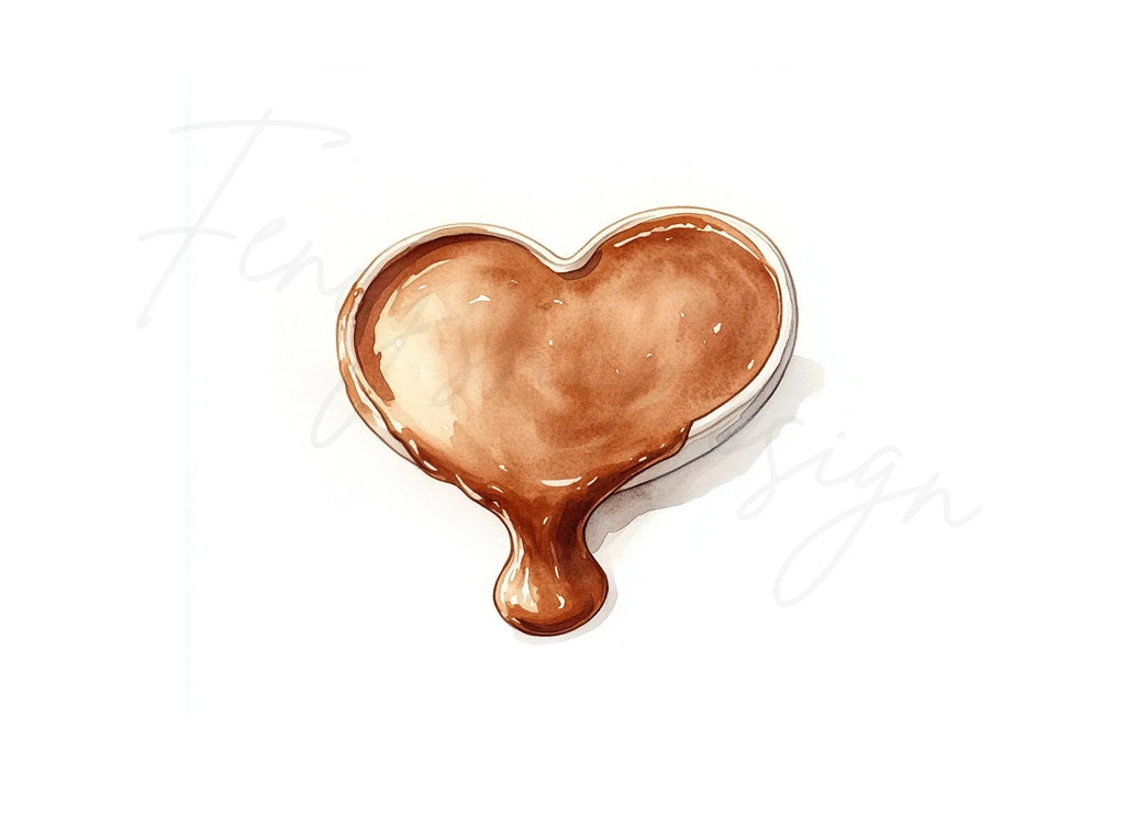 Melted Chocolate Heart Coffee Clipart Bundle