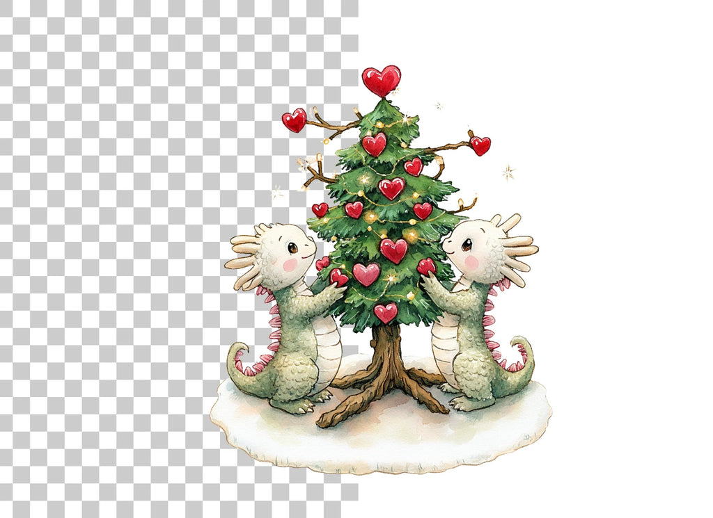 Christmas Tree Dragon Decor Clipart Bundle