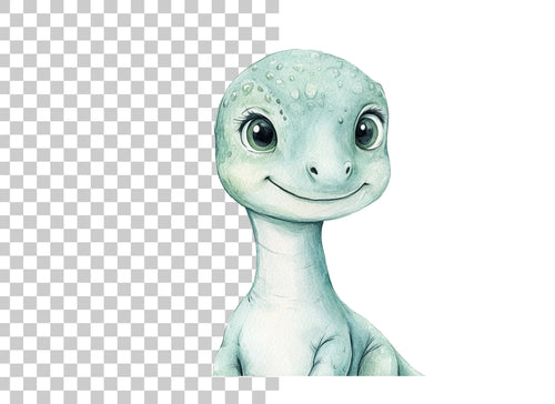 Adorable Baby Dinosaur Faces Clipart Bundle