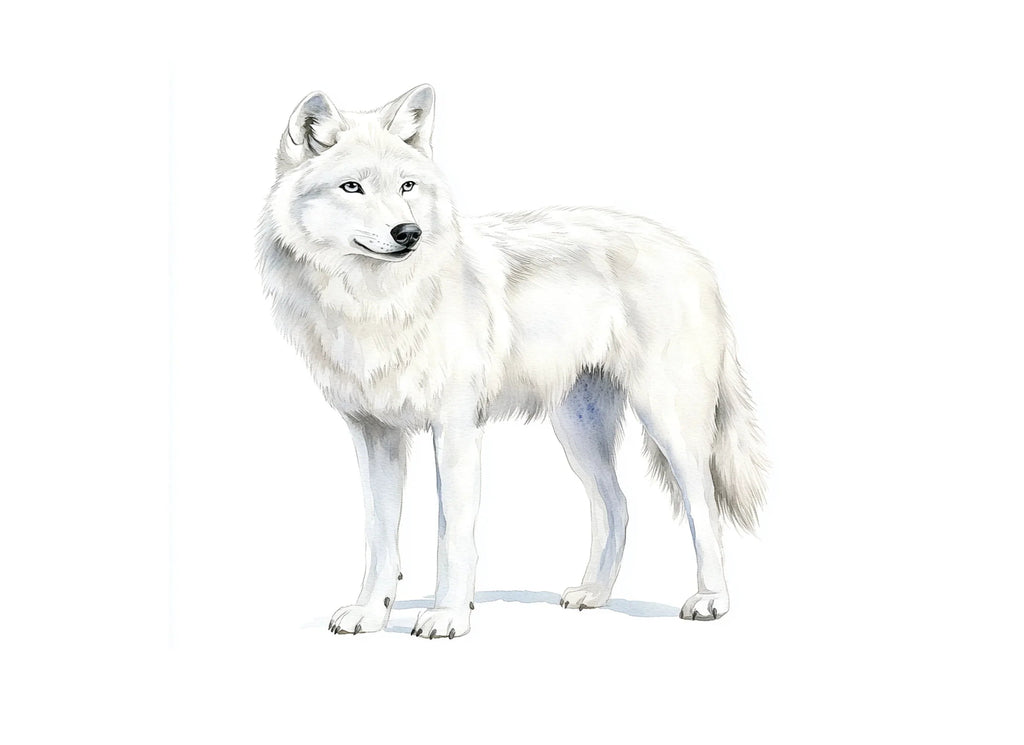 White Wolf Arctic Wolves Clipart Bundle