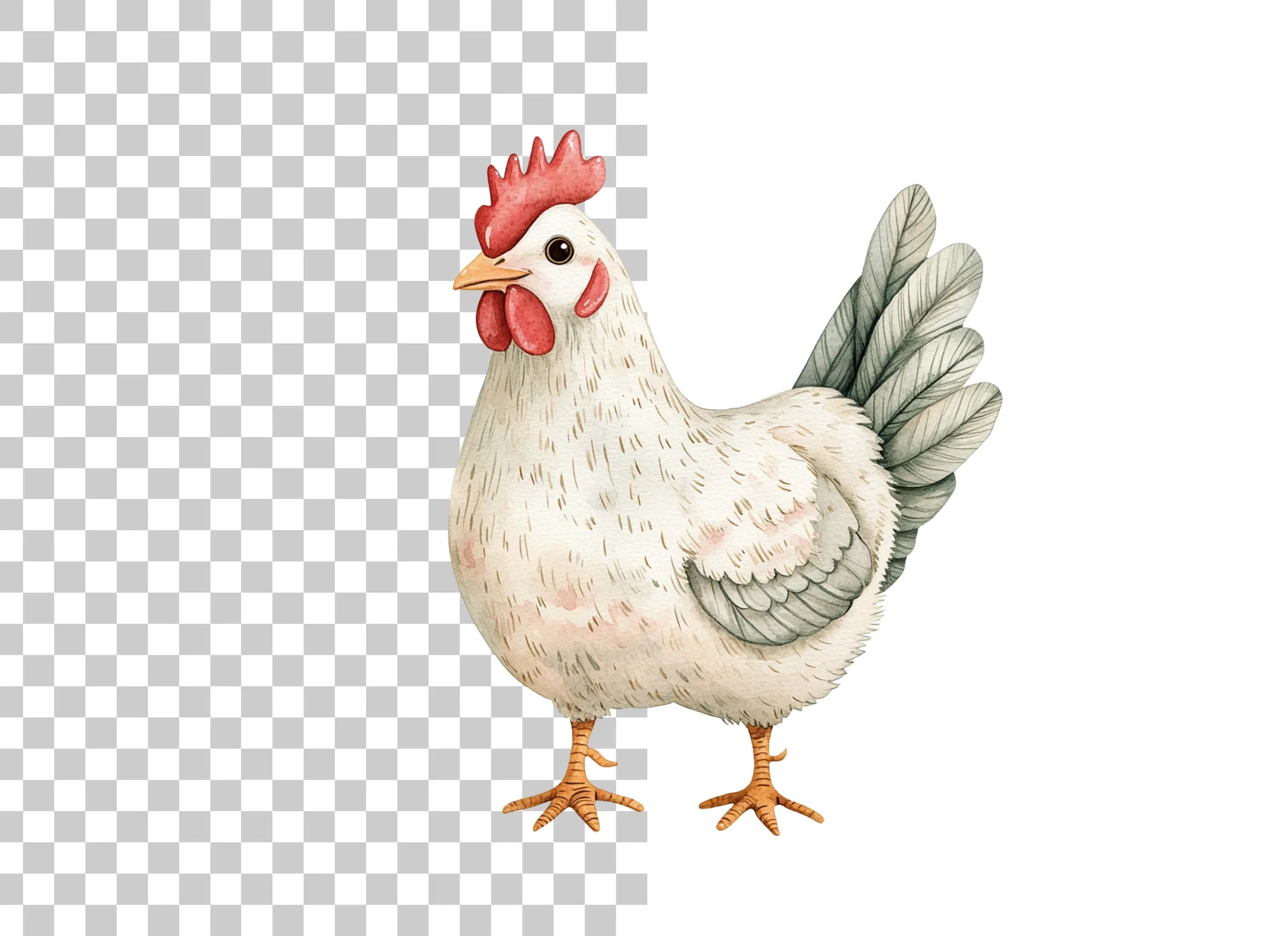 White Hen Farm Animal Clipart Bundle