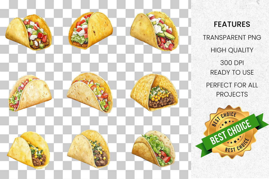Mexican Taco Fiesta Clipart Bundle