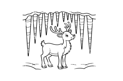 Adorable Reindeer Winter Coloring Books