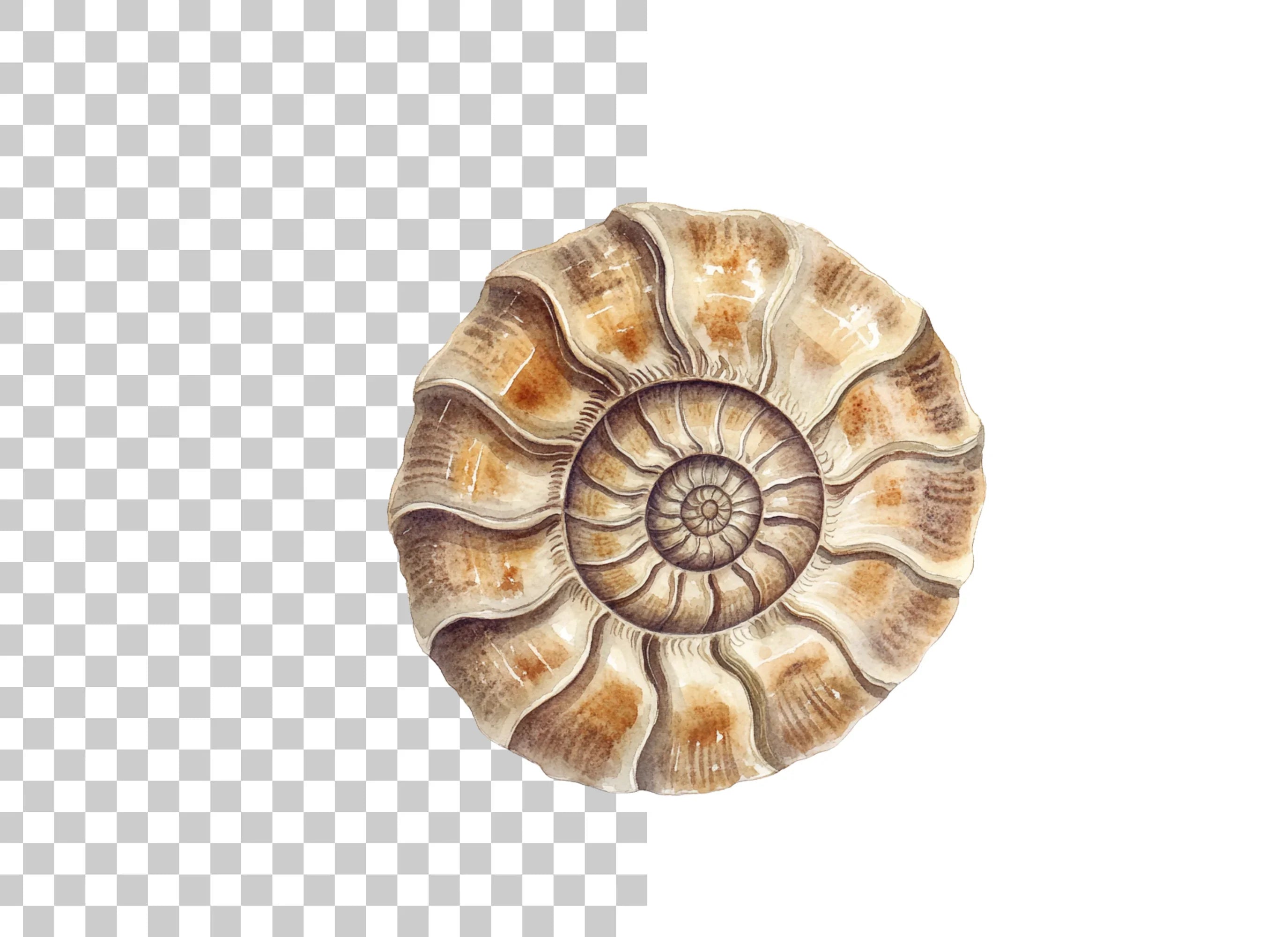 Ammonite Fossil Clipart Bundle
