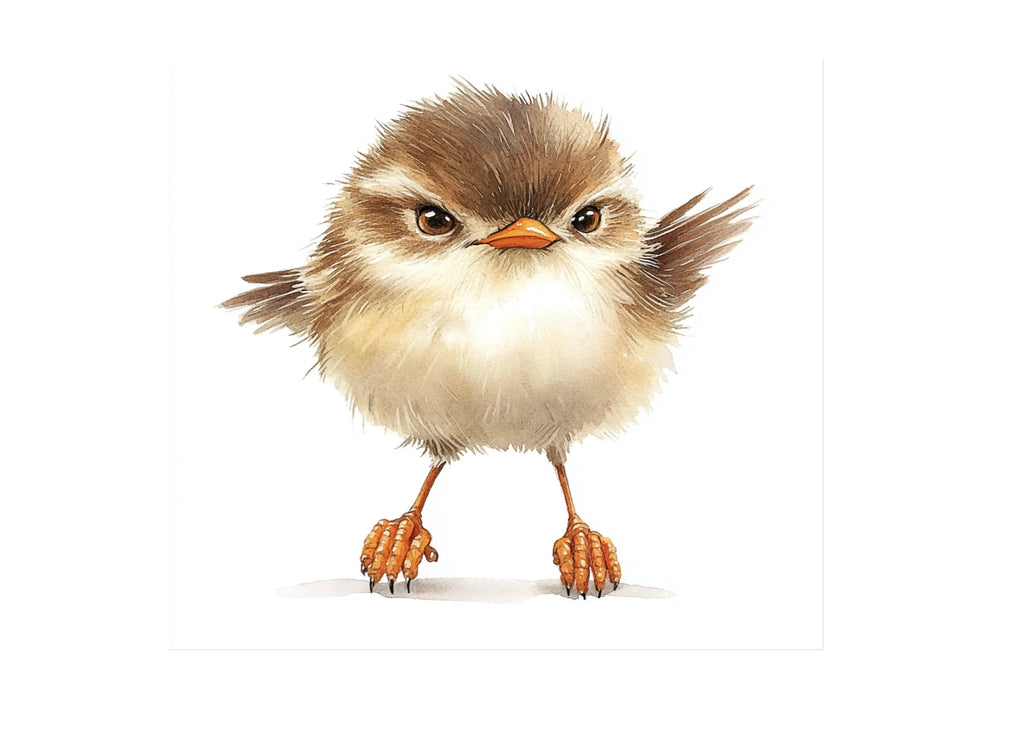Cute Fluffy Bird Clipart Bundle