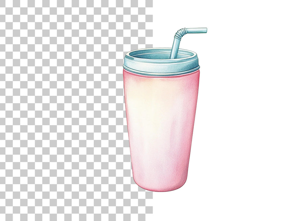 Pink Drink Tumbler Clipart Bundle