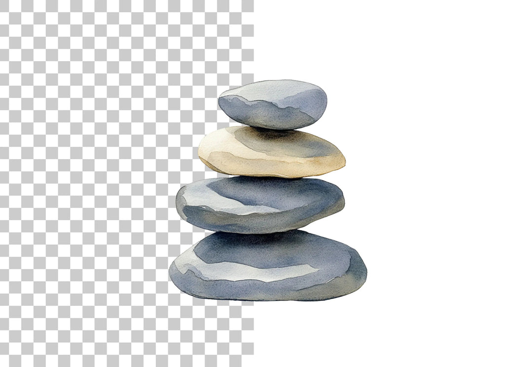 Hand Painted Rock Stacks Clipart Bundle