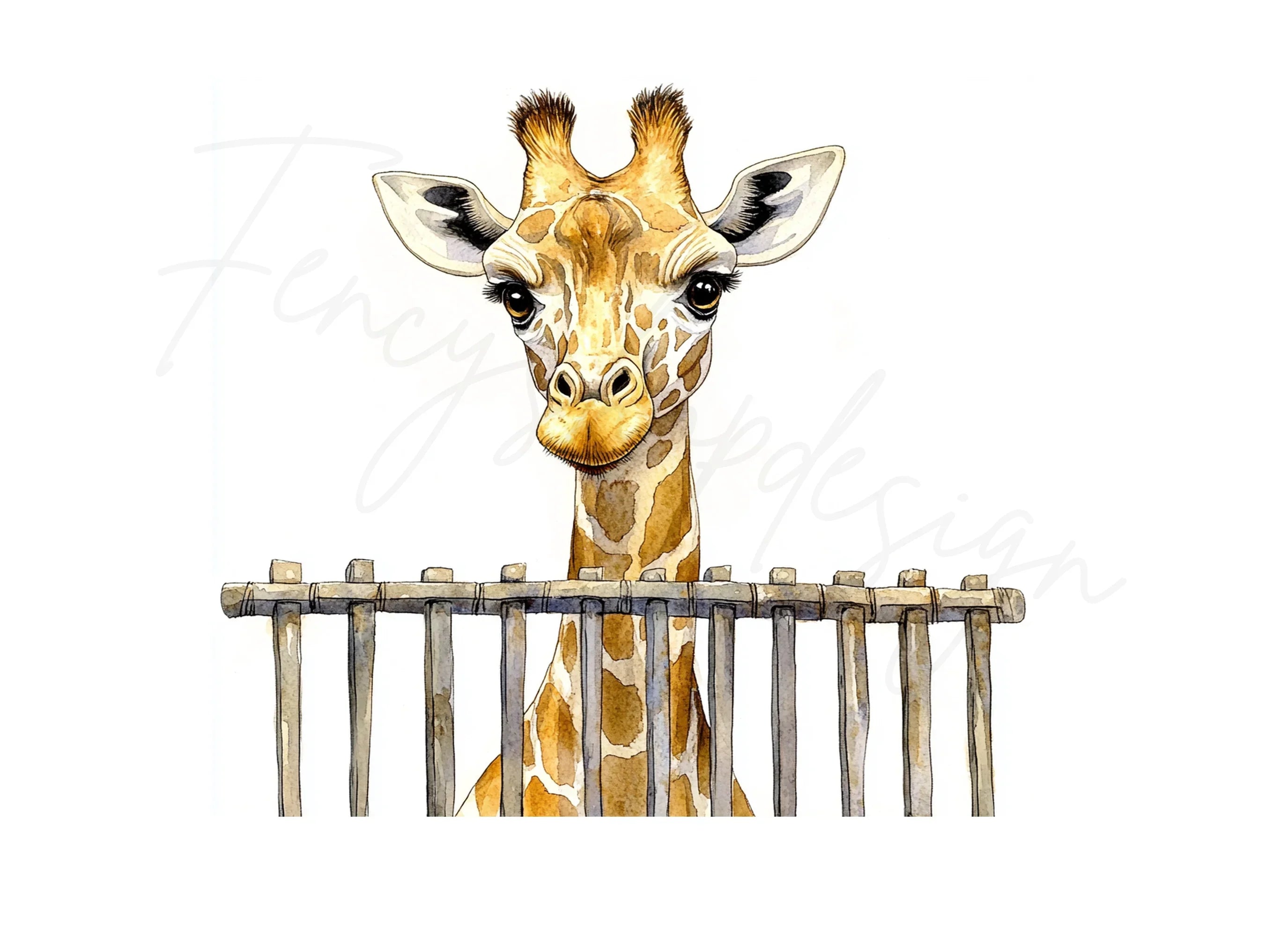 Cute Giraffe Peekaboo Clipart Bundle