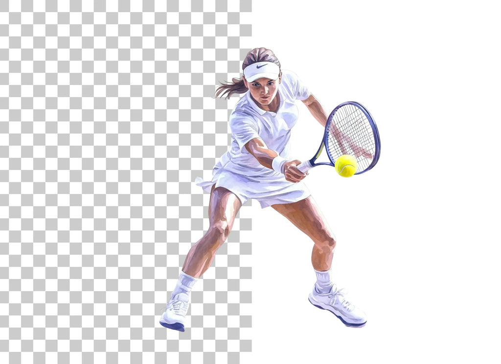 Dynamic Female Tennis Player Clipart Bundle