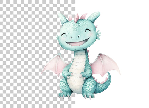 Adorable Cartoon Dragon Illustrations Clipart Bundle