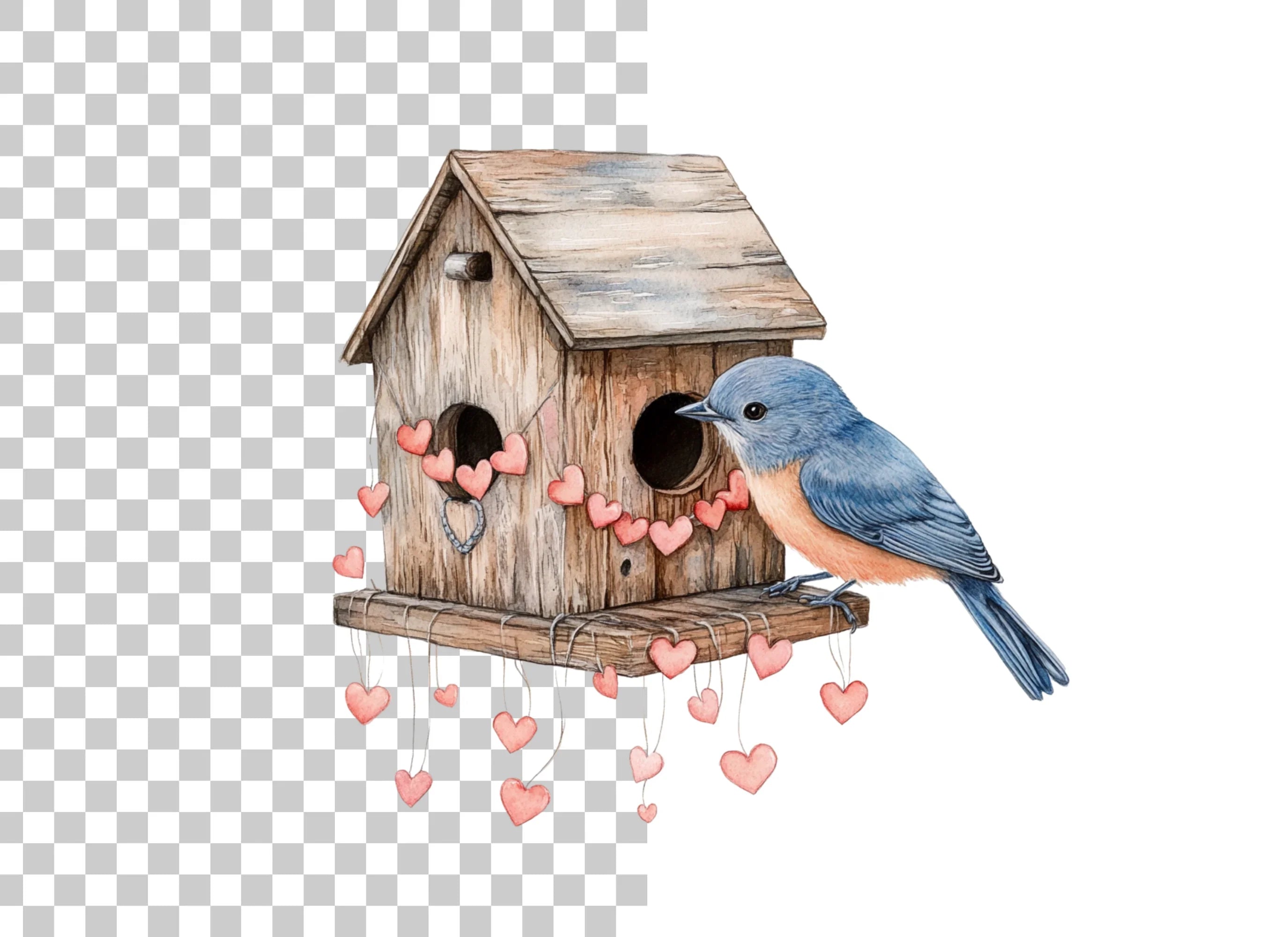 Bluebirds and Birdhouses Clipart Bundle