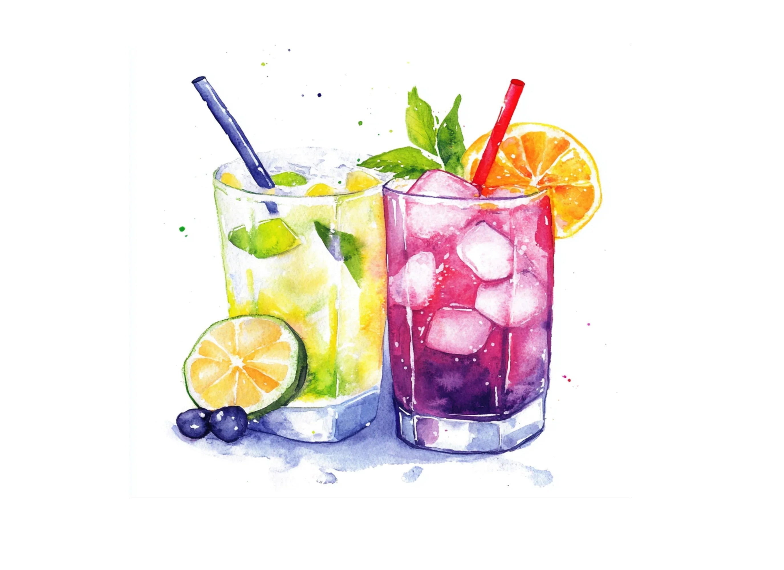 Colorful Iced Drink Clipart Bundle