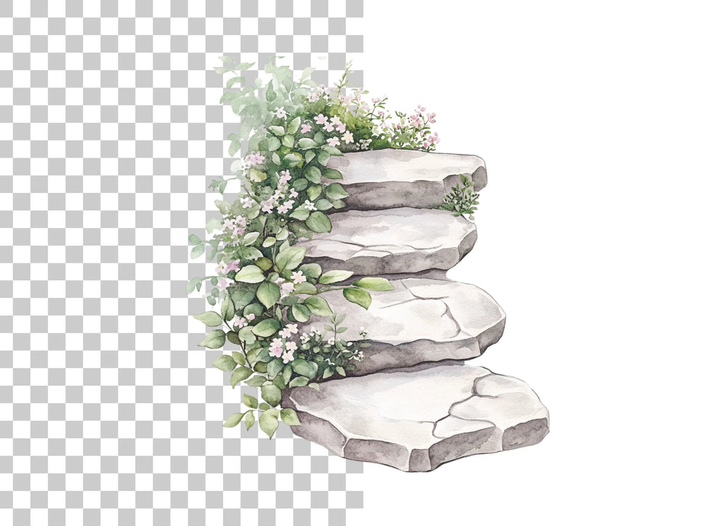 Stone Steps Clipart Bundle