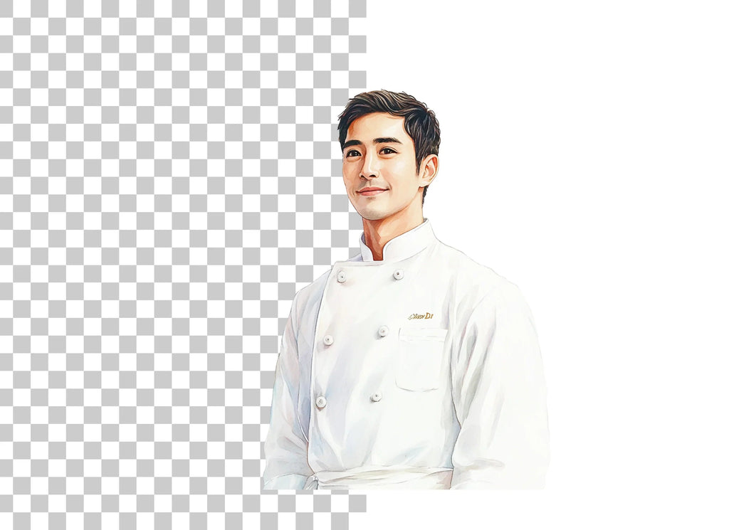 Smiling Male Chef Portrait Clipart Bundle