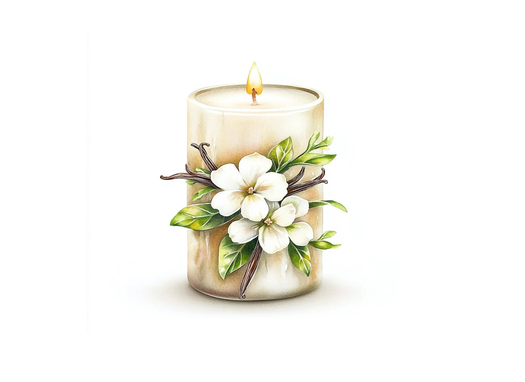 Aromatic Floral Candle Clipart Bundle