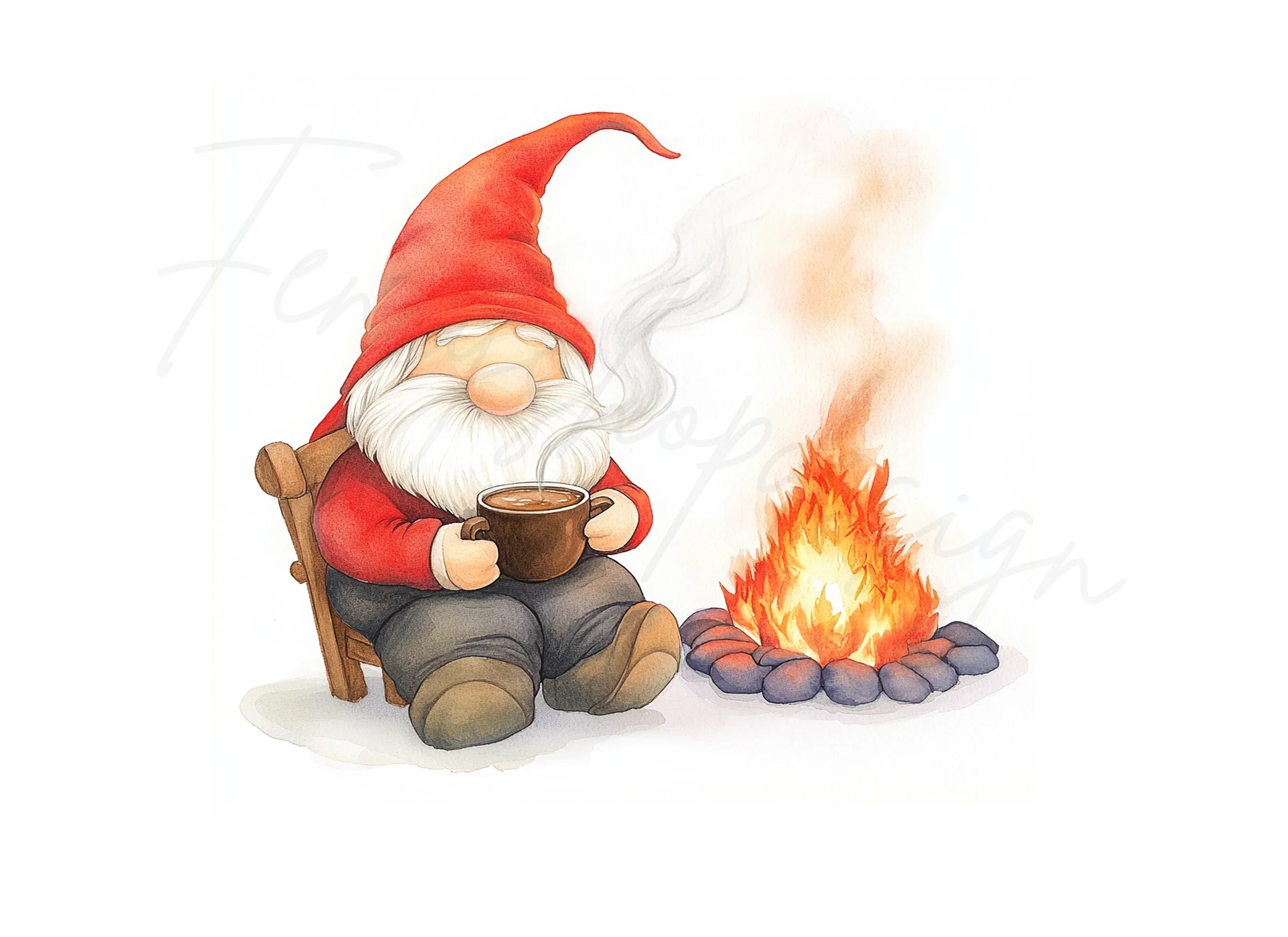 Cozy Campfire Gnomes Clipart Bundle