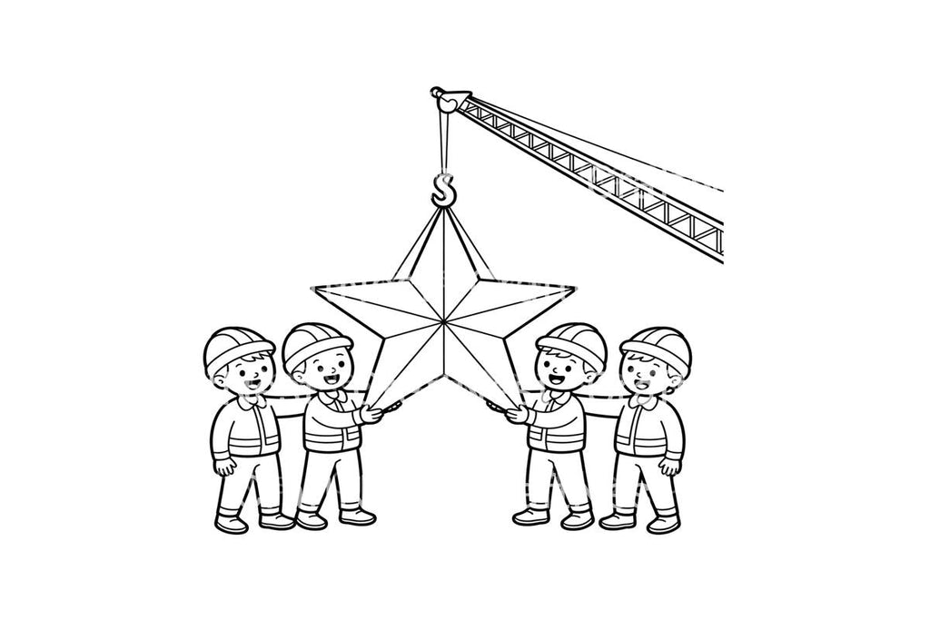 Christmas Star Construction Coloring Books