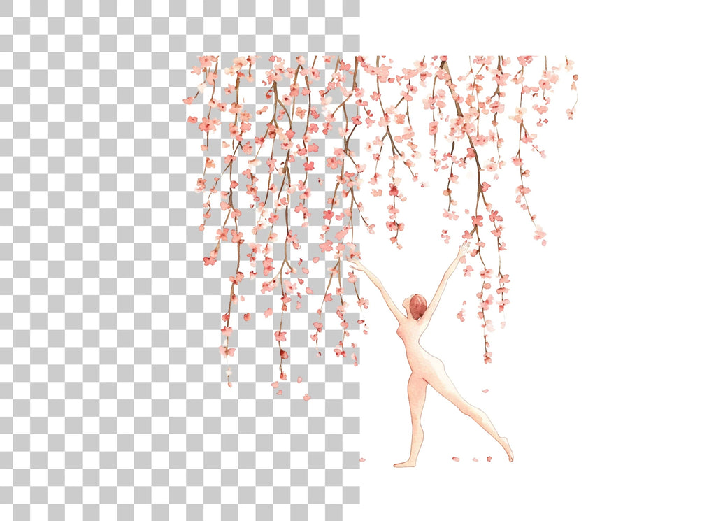 Cherry Blossom Dancers Clipart Bundle