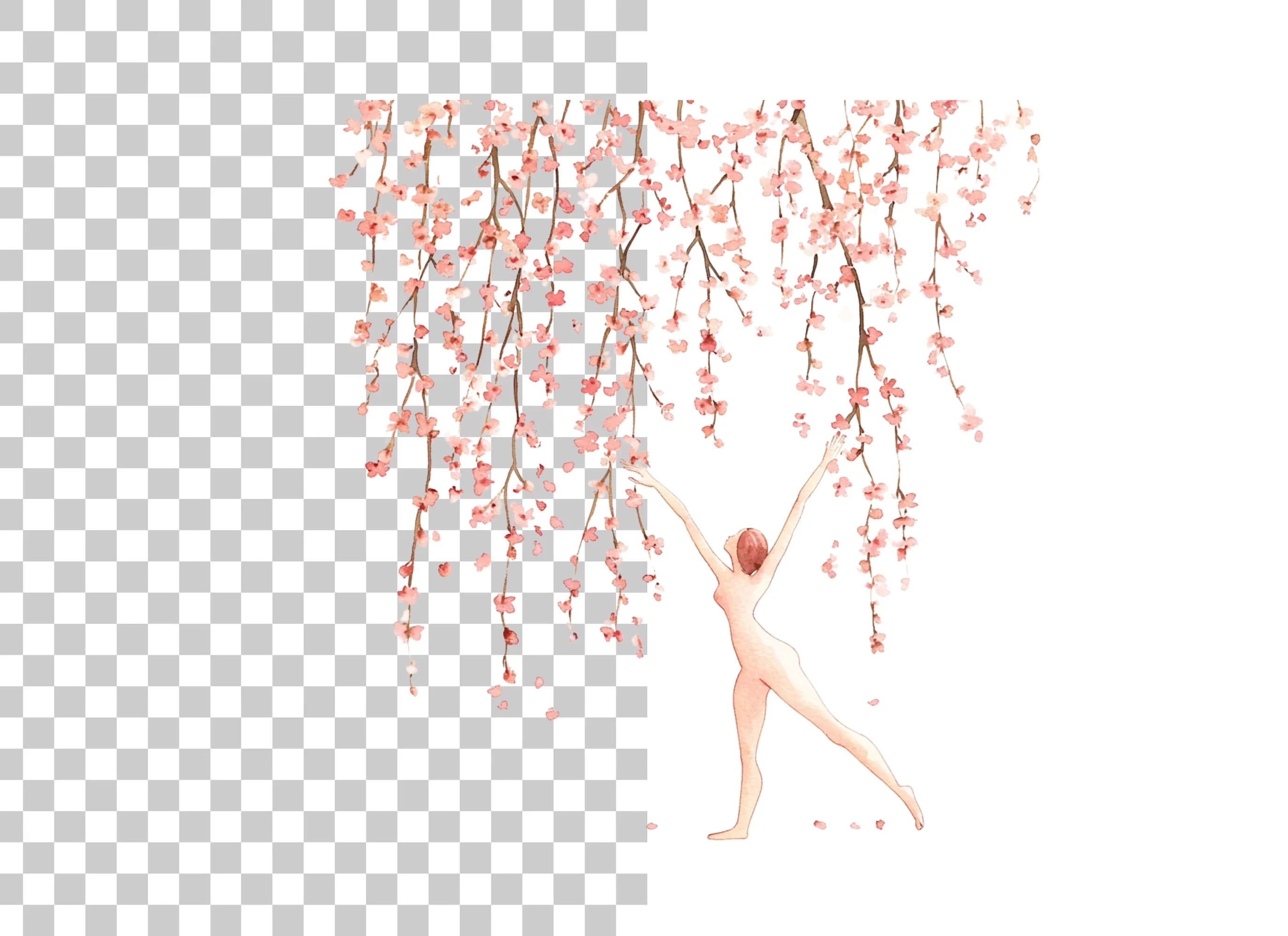 Cherry Blossom Dancers Clipart Bundle