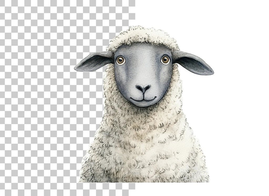 Grey Faced Sheep Clipart Bundle