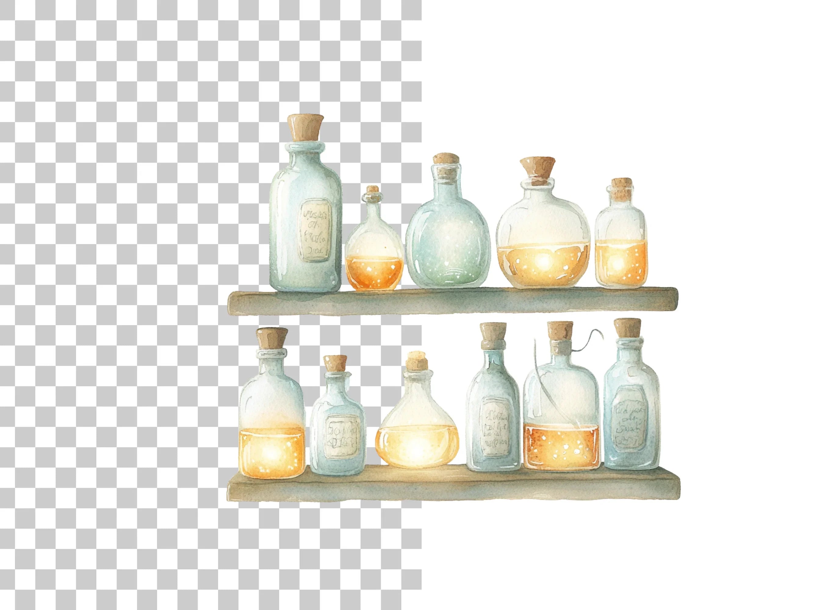 Magic Potion Bottles Clipart Bundle