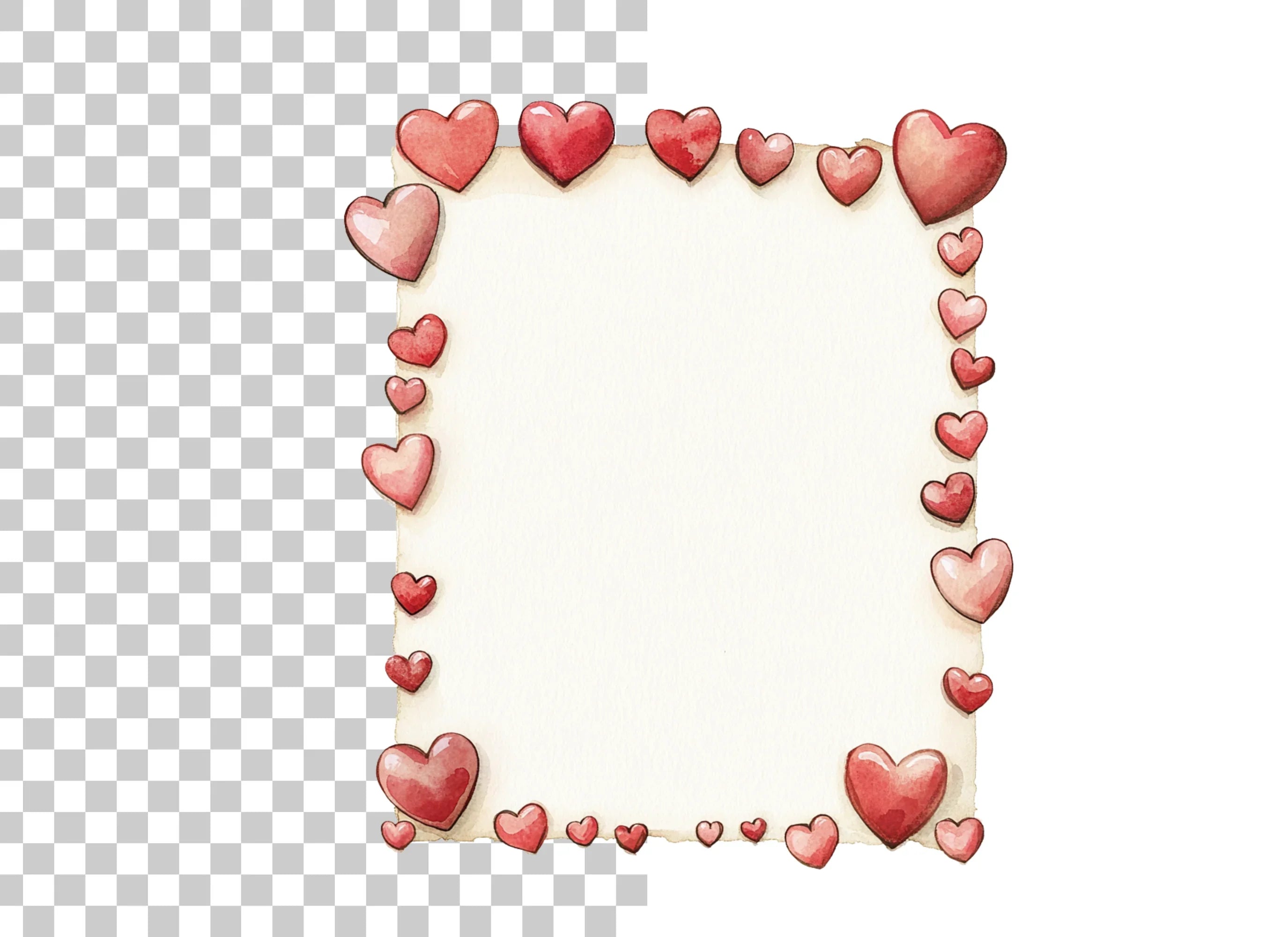 Romantic Heart Border Clipart Bundle