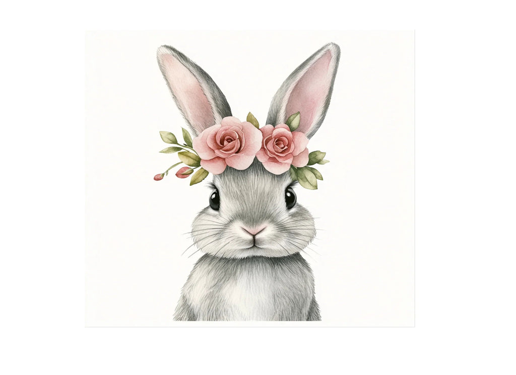 Bunny Faces with Flower Crowns Clipart Bundle