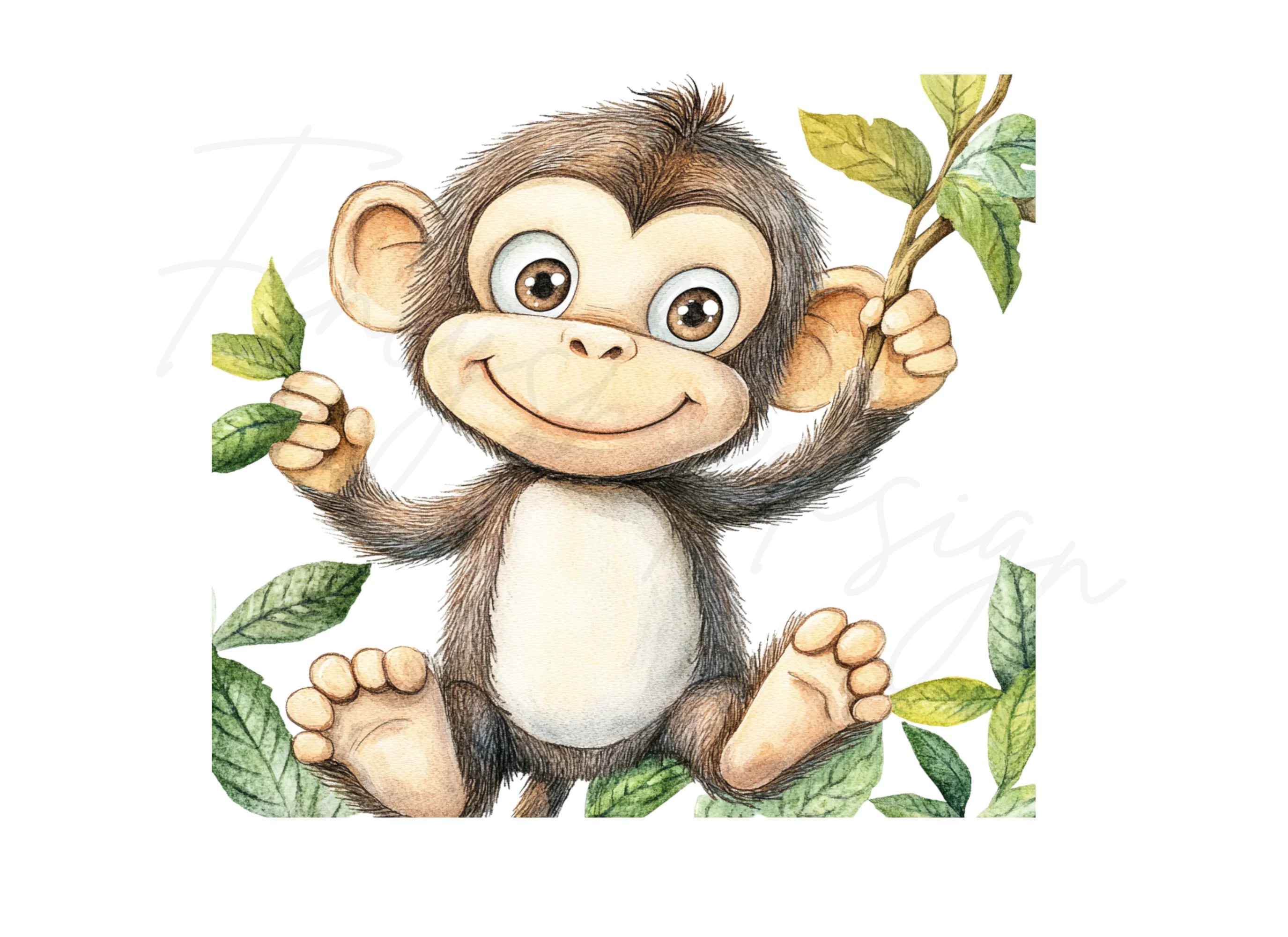 Charming Monkey Clipart Bundle for Kids