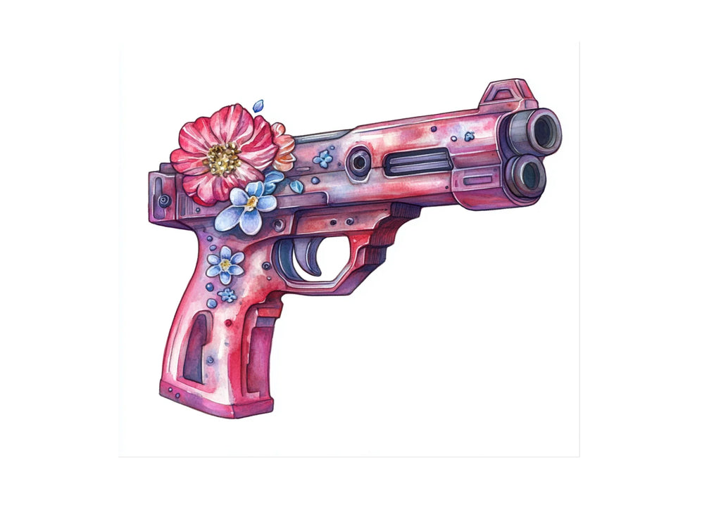 Floral Handguns Clipart Bundle