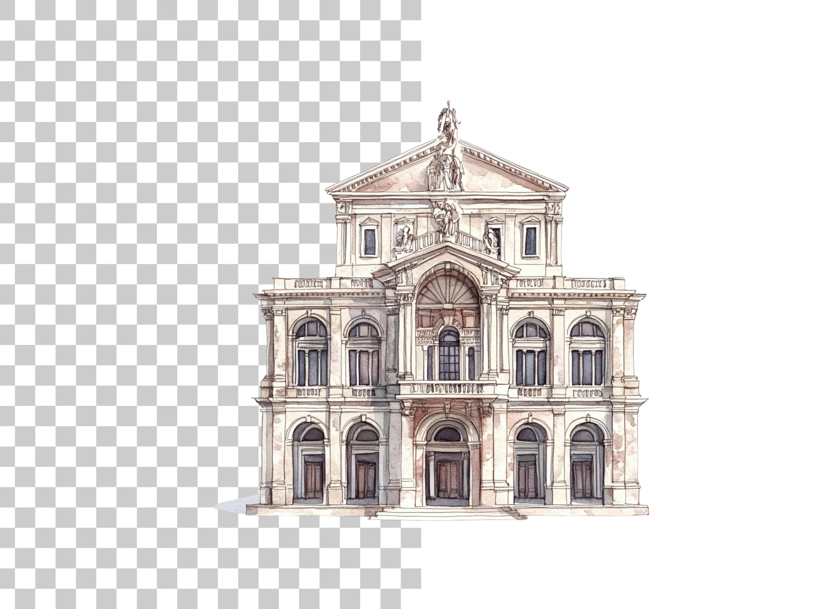 Baroque Palace Architecture Clipart Bundle