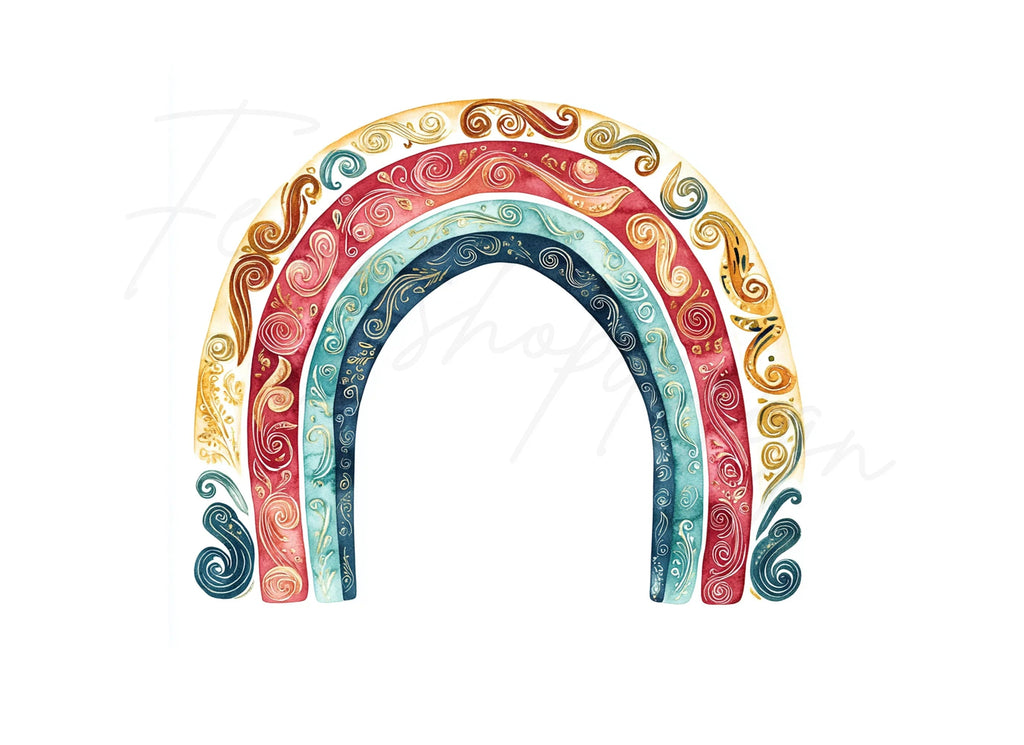 Boho Rainbow Clipart Bundle