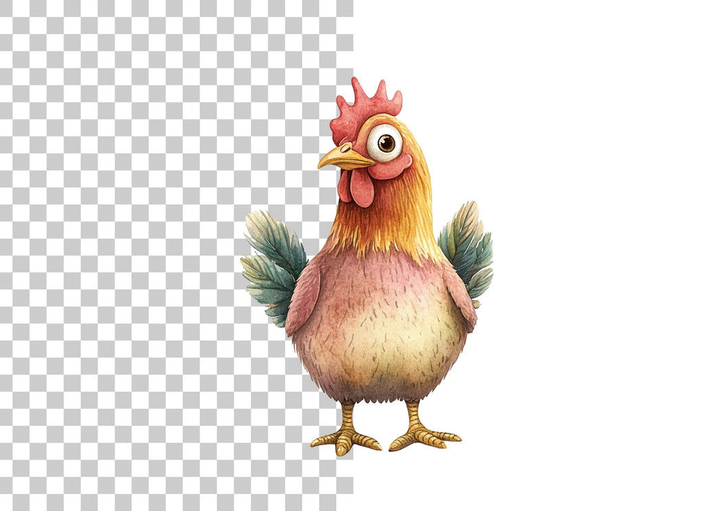 Cute Cartoon Chicken Fun Clipart Bundle