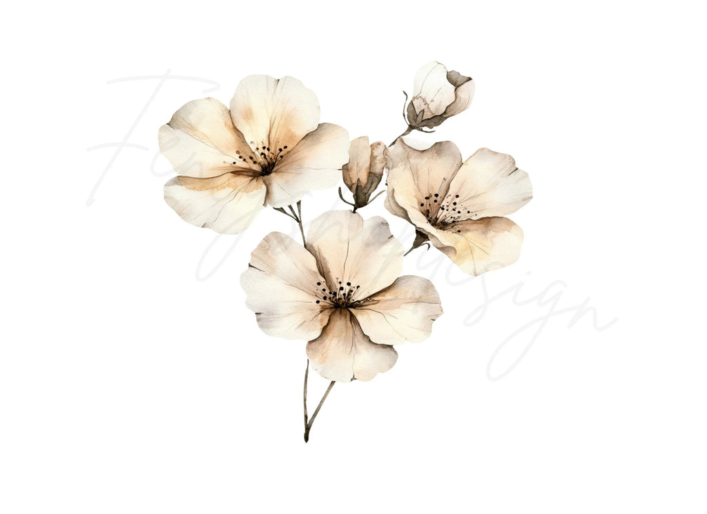 Elegant White Floral Clipart Bundle
