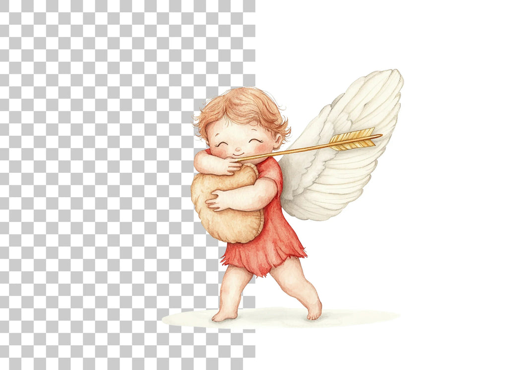 Playful Cupid with Bow and Arrow Clipart Bundle