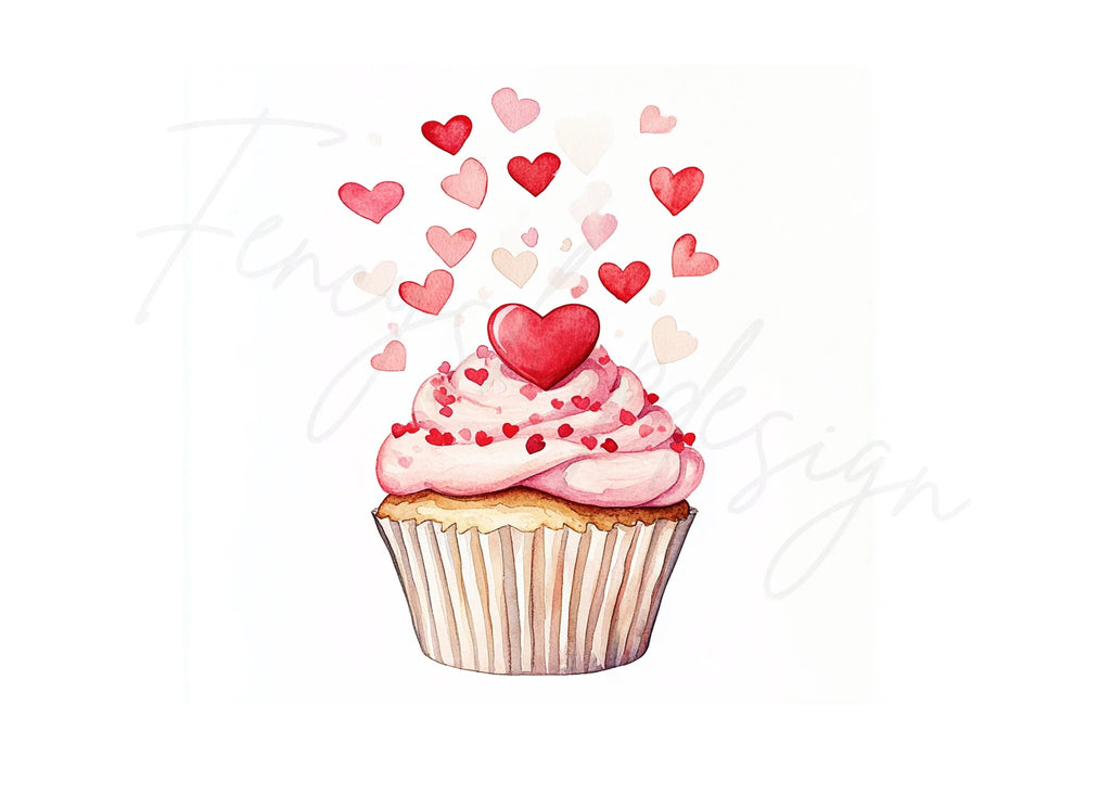 Valentine's Day Cupcake Clipart Bundle