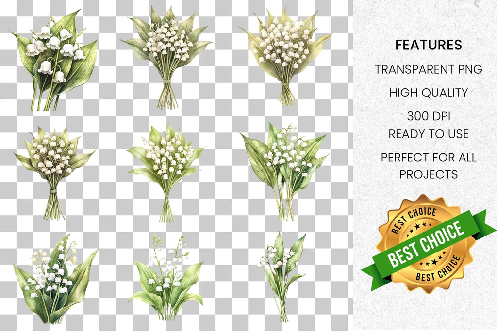 Lily of the Valley Clipart Bundle