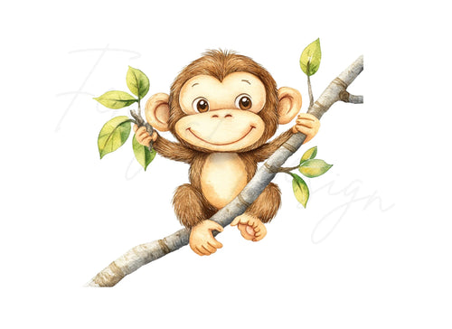 Adorable Monkey Clipart Bundle