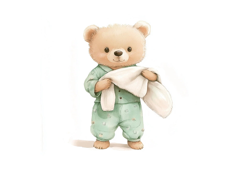 Sweet Teddy Bear with Blanket Clipart Bundle