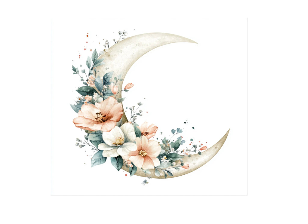 Floral Moon Clipart Bundle